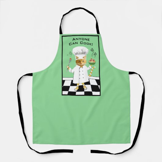 Jeder kann kochen! Green Kitty Schürze (groß) (Vorderseite)