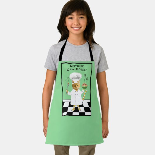 Jeder kann kochen! Green Kitty Schürze (klein) (Insitu)