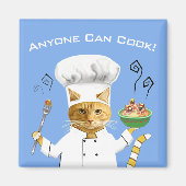 Jeder kann kochen! Kitty Kühlschrank Magnet (blau) (Vorne)