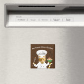 Jeder kann kochen! Kitty Kühlschrank Magnet (Braun (In Situ (Geschirrspüler))