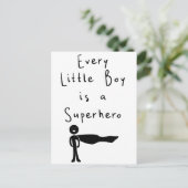 jeder kleine Junge ist ein Superheld Postkarte (Stehend Vorderseite)