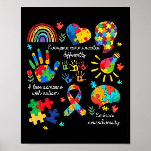 Jeder kommuniziert anders Autismus Neurodiversität Poster