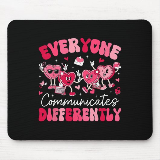 Jeder kommuniziert anders Autismus Valentinstag Mousepad (Vorne)