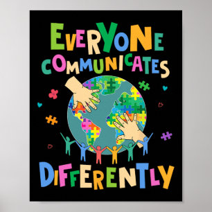 Jeder kommuniziert anders Autismus-Welt Poster