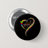 Jeder kommuniziert anders Herz Autismus-Bewusstsei Button (Vorne & Hinten)