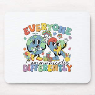 Jeder kommuniziert verschiedene Sprechen Autismus Mousepad