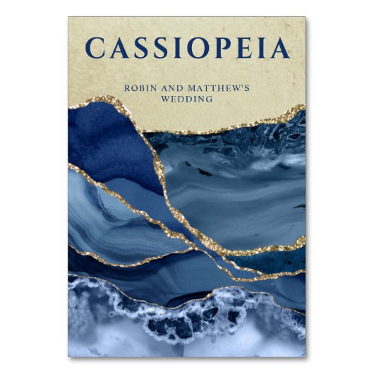 Jeder Konstellationsname, Blau und Gold Tischnummer (Rückseite)