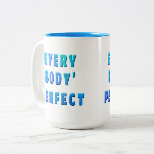 jeder Körper perfekt Zweifarbige Tasse (Vorderseite Links)