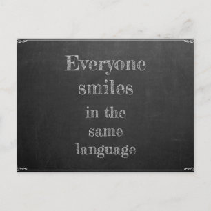 Jeder lächelt in derselben Sprache Postkarte