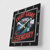 Jeder legendäre Basketball der Chance Quadratische Wanduhr (Winkel)