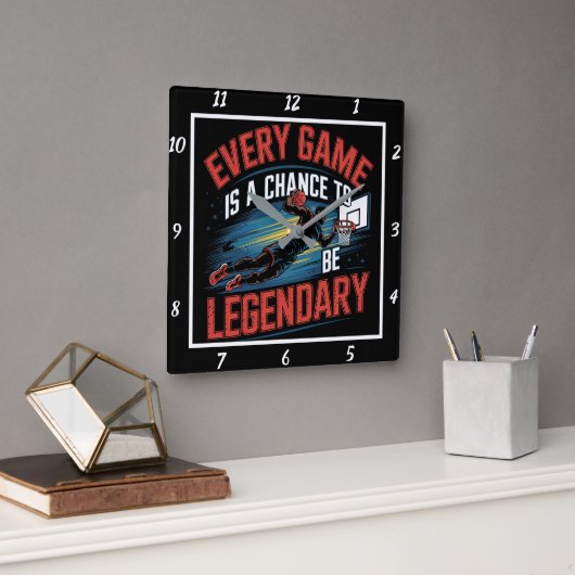 Jeder legendäre Basketball der Chance Quadratische Wanduhr (Büro)