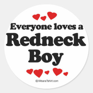 Jeder Liebe ein Redneck Runder Aufkleber