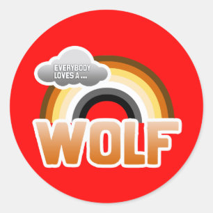 Jeder Liebe ein Wolf Runder Aufkleber
