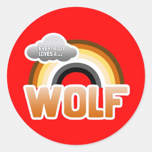 Jeder Liebe ein Wolf Runder Aufkleber (Vorderseite)