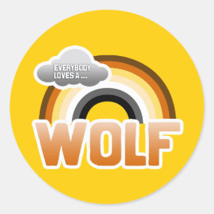 Jeder Liebe ein Wolf Runder Aufkleber