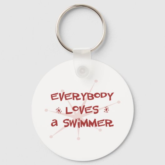 Jeder Liebe ist ein Schwimmer Schlüsselanhänger (Vorderseite)