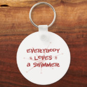 Jeder Liebe ist ein Schwimmer Schlüsselanhänger (Vorderseite)