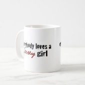 Jeder Liebe-Jersey-Mädchen Kaffeetasse (Vorderseite Links)