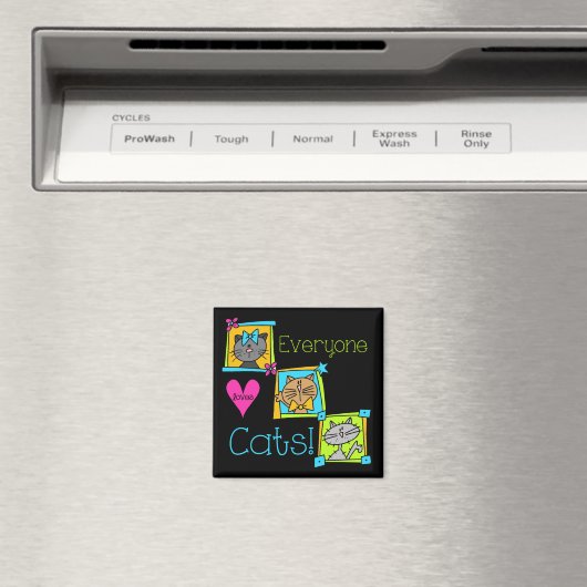 Jeder Liebe-Katzen Magnet (In Situ (Geschirrspüler))