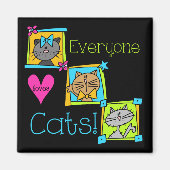 Jeder Liebe-Katzen Magnet (Vorne)