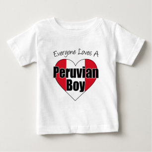 Jeder Liebe-Peruaner-Junge Baby T-shirt