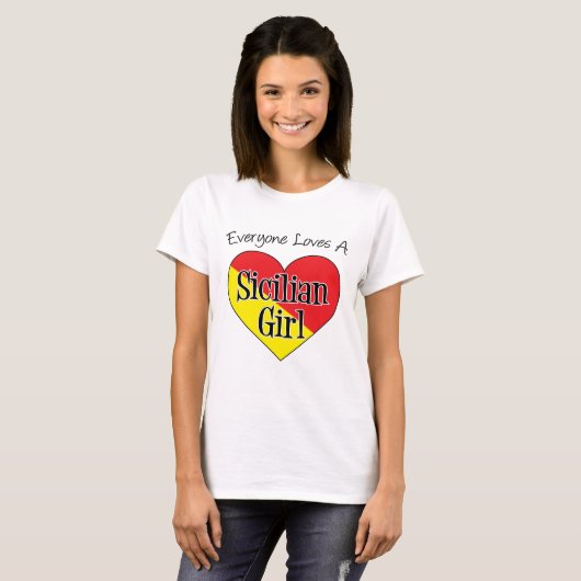Jeder Liebe-sizilianisches Mädchen T-Shirt (Vorne ganz)