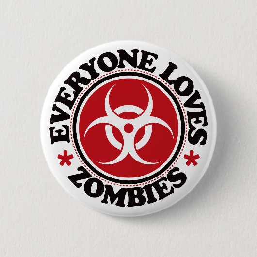 Jeder Liebe-Zombies - Rot Button (Vorderseite)