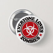 Jeder Liebe-Zombies - Rot Button (Vorne & Hinten)