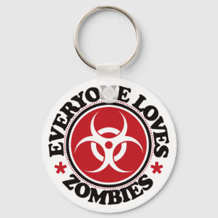 Jeder Liebe-Zombies - Rot Schlüsselanhänger