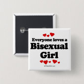 Jeder Lieben ein Bisexualjunge Button (Vorne & Hinten)