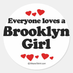 Jeder Lieben ein Brooklyn-Mädchen Runder Aufkleber