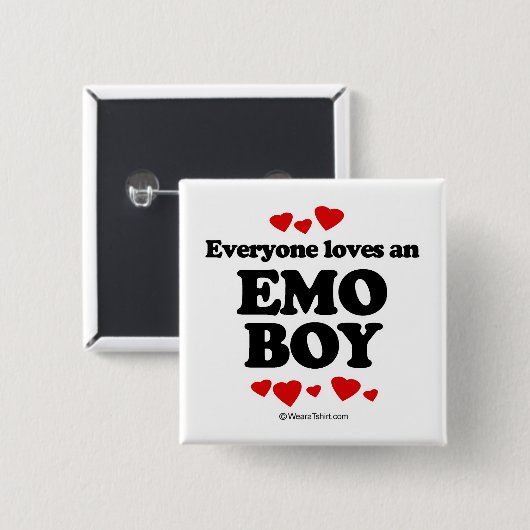 Jeder Lieben ein Emo Junge Button (Vorne & Hinten)
