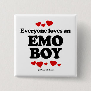 Jeder Lieben ein Emo Junge Button