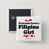 Jeder Lieben ein Filipina Button (Vorne & Hinten)
