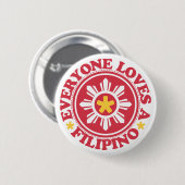 Jeder Lieben ein Filipino - Rot Button (Vorne & Hinten)