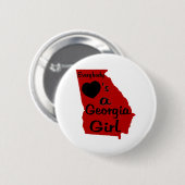 Jeder Lieben ein Georgia-Mädchen rot und schwarz Button (Vorne & Hinten)