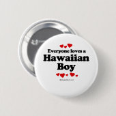 Jeder Lieben ein hawaiischer Jungen-T - Shirt Button (Vorne & Hinten)