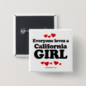 Jeder Lieben ein Kalifornien-Mädchen Button (Vorne & Hinten)