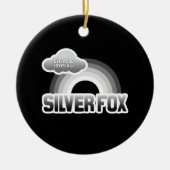 Jeder Lieben ein silberner Fox Keramikornament (Vorne)
