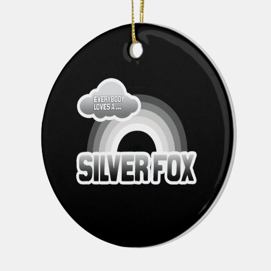 Jeder Lieben ein silberner Fox Keramikornament (Links)