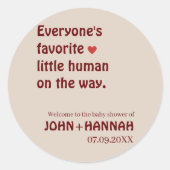 Jeder liebste kleine Mensch in Babydusche Runder Aufkleber (Vorderseite)