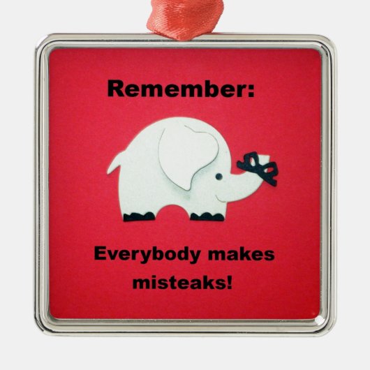 Jeder macht Fehler. Silbernes Ornament (Vorne)
