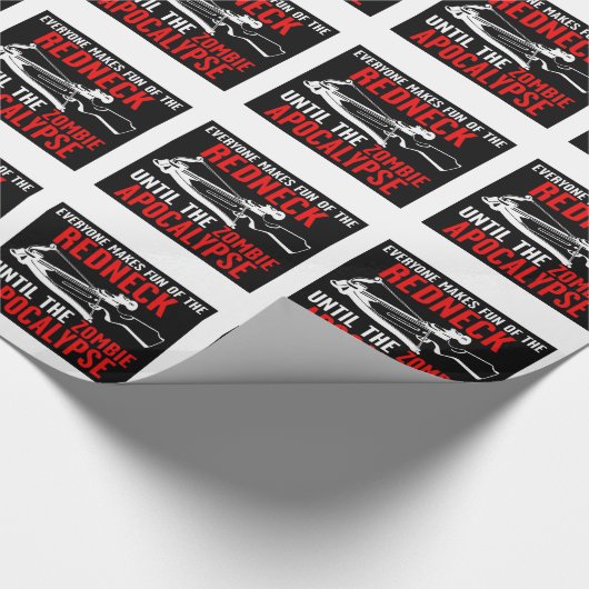 Jeder macht sich über dem Redneck-Zombie-Angriff Geschenkpapier (Ecke)