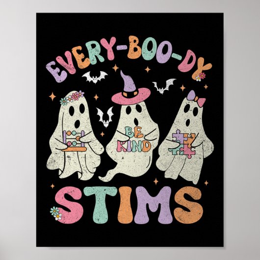 Jeder- Mann Stimmt Lustig Autismus Geist Halloween Poster (Vorne)
