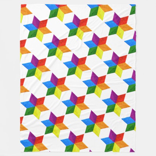 Jeder Mehrfarbige Star von David Pattern Fleecedecke (Vorderseite)