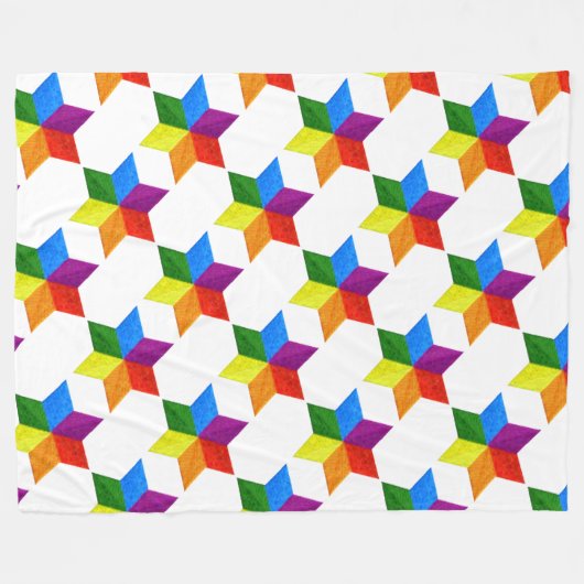 Jeder Mehrfarbige Star von David Pattern Fleecedecke (Vorderseite (Horizontal))