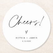 JEDER Minimalistische Hochzeitschrei Runder Unters Pappuntersetzer (Vorderseite)