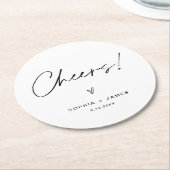 JEDER Minimalistische Hochzeitschrei Runder Unters Runder Pappuntersetzer (Angewinkelt)