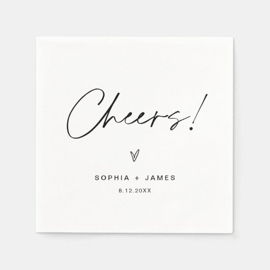 JEDER Minimalistische Hochzeitscocktail Serviette (Vorderseite)