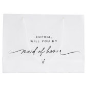 JEDER Minimalistische Trauzeugin Geschenkbeutel Große Geschenktüte (Rückseite)